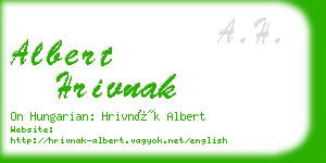 albert hrivnak business card